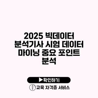 2025 빅데이터 분석기사 시험 데이터 마이닝 중요 포인트 분석