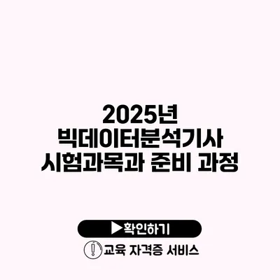 2025년 빅데이터분석기사 시험과목과 준비 과정