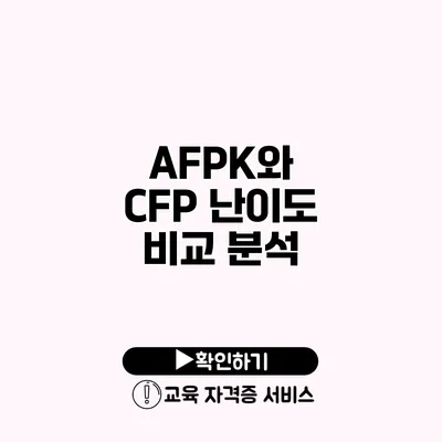 AFPK와 CFP 난이도 비교 분석