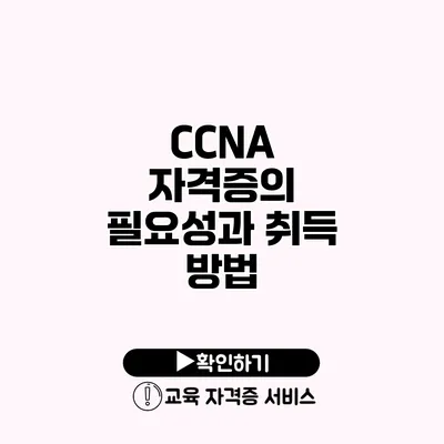 CCNA 자격증의 필요성과 취득 방법