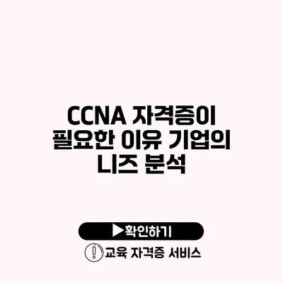 CCNA 자격증이 필요한 이유 기업의 니즈 분석