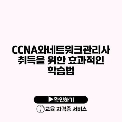 CCNA와네트워크관리사 취득을 위한 효과적인 학습법