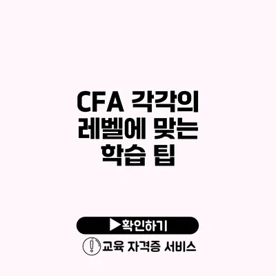 CFA 각각의 레벨에 맞는 학습 팁