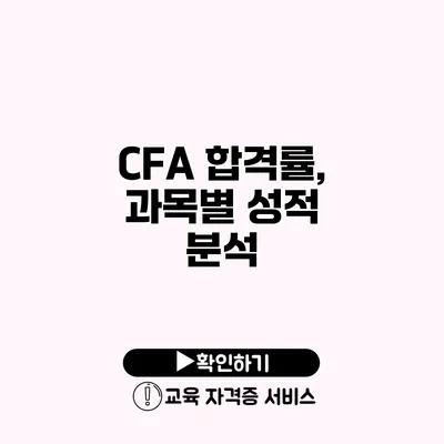 CFA 합격률, 과목별 성적 분석