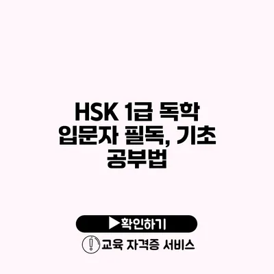 HSK 1급 독학 입문자 필독, 기초 공부법