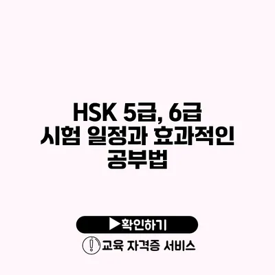 HSK 5급, 6급 시험 일정과 효과적인 공부법