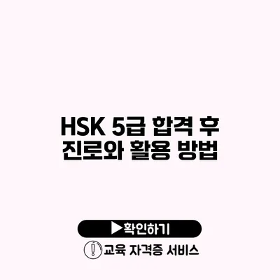 HSK 5급 합격 후 진로와 활용 방법