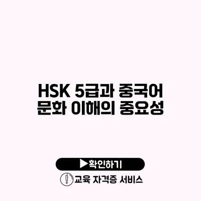 HSK 5급과 중국어 문화 이해의 중요성