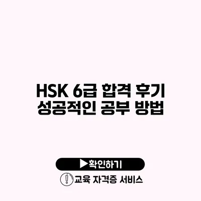 HSK 6급 합격 후기 성공적인 공부 방법