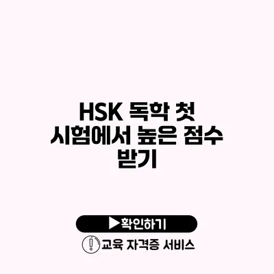 HSK 독학 첫 시험에서 높은 점수 받기