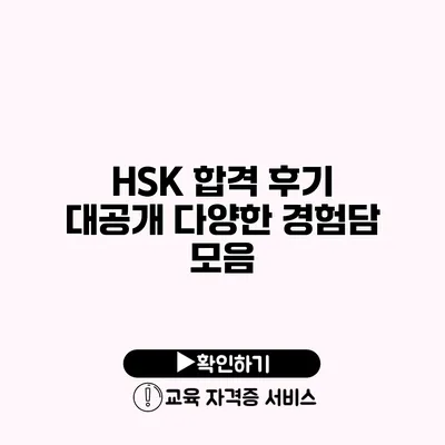 HSK 합격 후기 대공개 다양한 경험담 모음