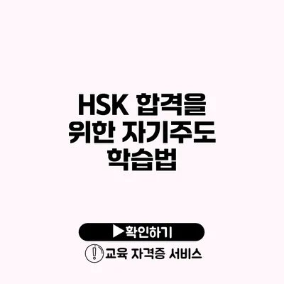 HSK 합격을 위한 자기주도 학습법