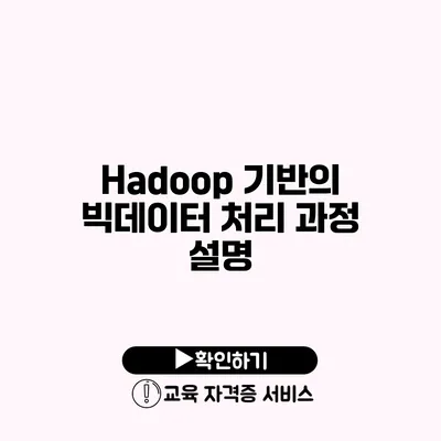 Hadoop 기반의 빅데이터 처리 과정 설명