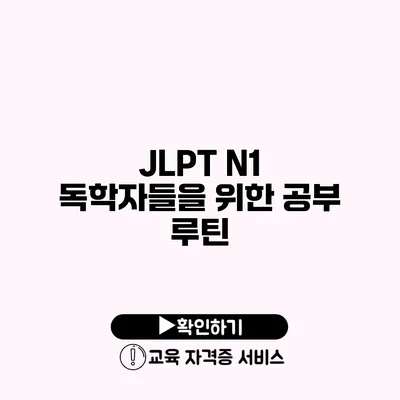 JLPT N1 독학자들을 위한 공부 루틴