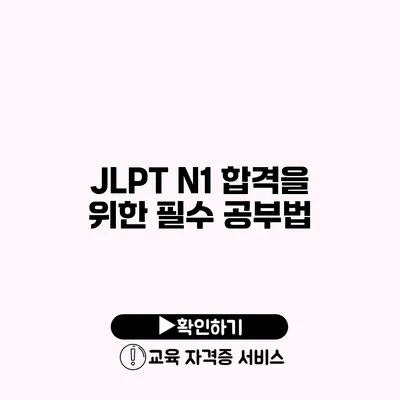 JLPT N1 합격을 위한 필수 공부법