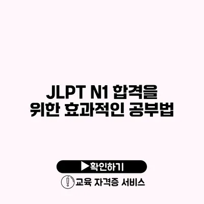 JLPT N1 합격을 위한 효과적인 공부법