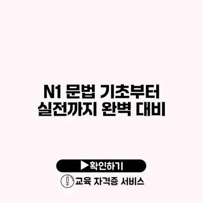 N1 문법 기초부터 실전까지 완벽 대비