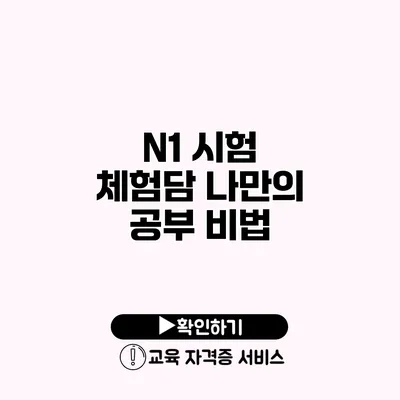 N1 시험 체험담 나만의 공부 비법