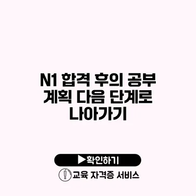 N1 합격 후의 공부 계획 다음 단계로 나아가기