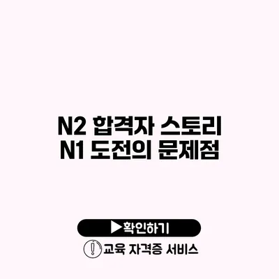 N2 합격자 스토리 N1 도전의 문제점