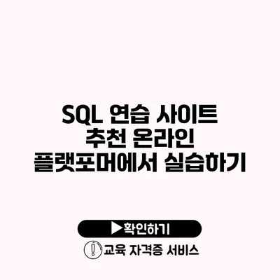 SQL 연습 사이트 추천 온라인 플랫포머에서 실습하기