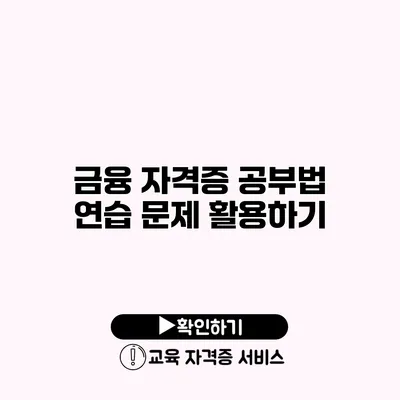 금융 자격증 공부법 연습 문제 활용하기