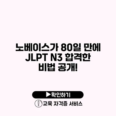 노베이스가 80일 만에 JLPT N3 합격한 비법 공개!