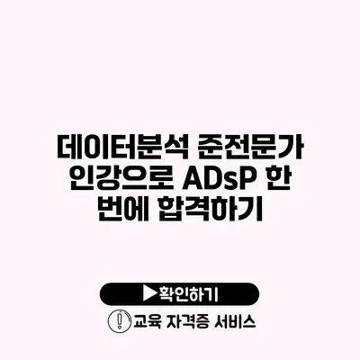 데이터분석 준전문가 인강으로 ADsP 한 번에 합격하기