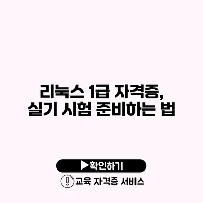 리눅스 1급 자격증, 실기 시험 준비하는 법