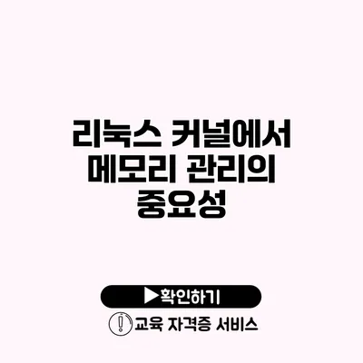 리눅스 커널에서 메모리 관리의 중요성