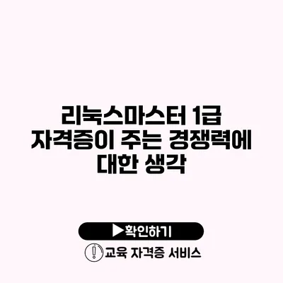 리눅스마스터 1급 자격증이 주는 경쟁력에 대한 생각