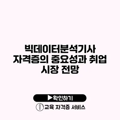 빅데이터분석기사 자격증의 중요성과 취업 시장 전망