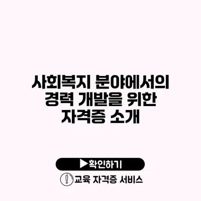 사회복지 분야에서의 경력 개발을 위한 자격증 소개