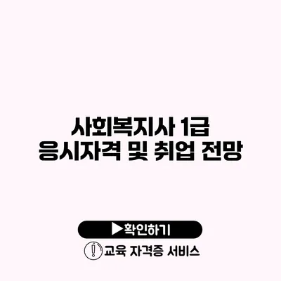 사회복지사 1급 응시자격 및 취업 전망