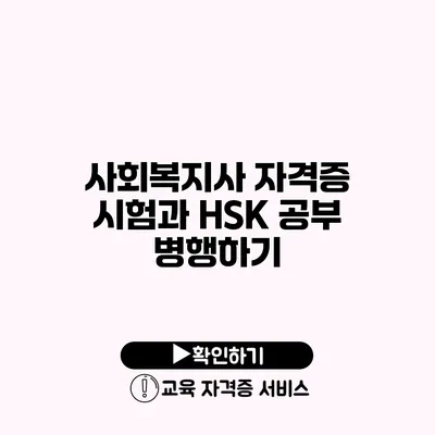 사회복지사 자격증 시험과 HSK 공부 병행하기