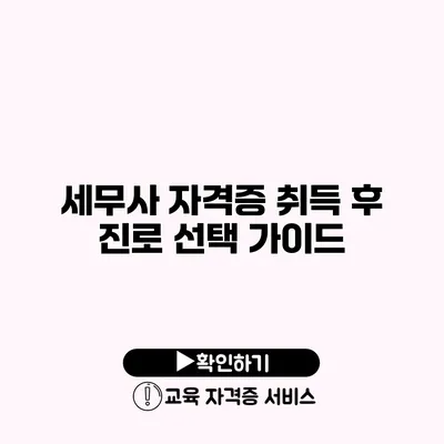 세무사 자격증 취득 후 진로 선택 가이드