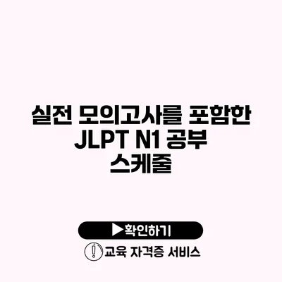 실전 모의고사를 포함한 JLPT N1 공부 스케줄