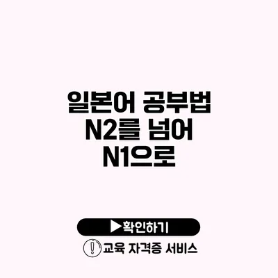 일본어 공부법 N2를 넘어 N1으로