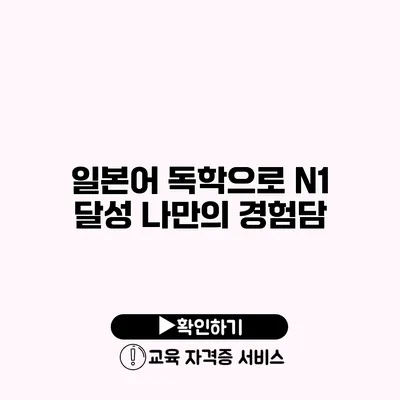 일본어 독학으로 N1 달성 나만의 경험담