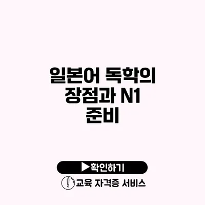 일본어 독학의 장점과 N1 준비