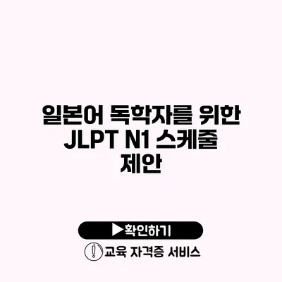 일본어 독학자를 위한 JLPT N1 스케줄 제안