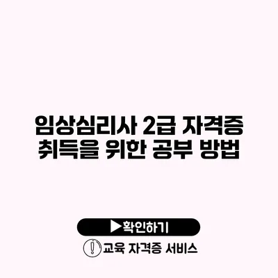 임상심리사 2급 자격증 취득을 위한 공부 방법