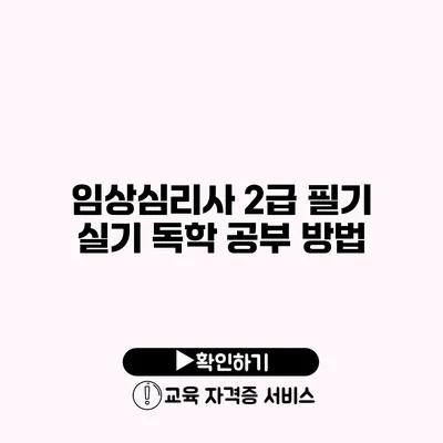 임상심리사 2급 필기 실기 독학 공부 방법