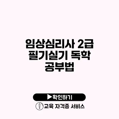 임상심리사 2급 필기/실기 독학 공부법