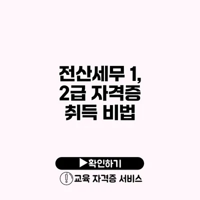 전산세무 1, 2급 자격증 취득 비법