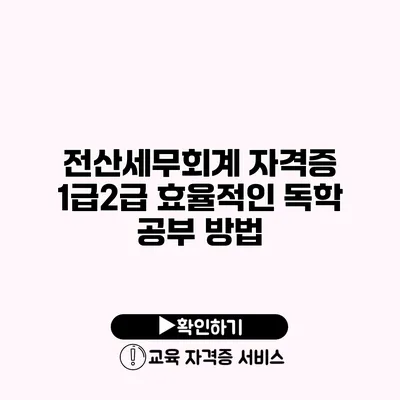 전산세무회계 자격증 1급/2급 효율적인 독학 공부 방법