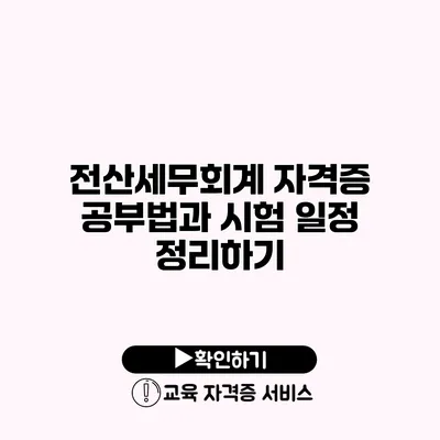 전산세무회계 자격증 공부법과 시험 일정 정리하기