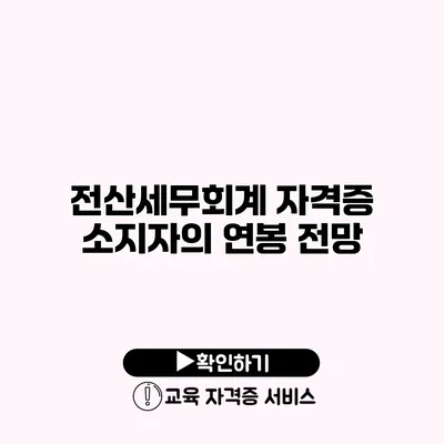 전산세무회계 자격증 소지자의 연봉 전망