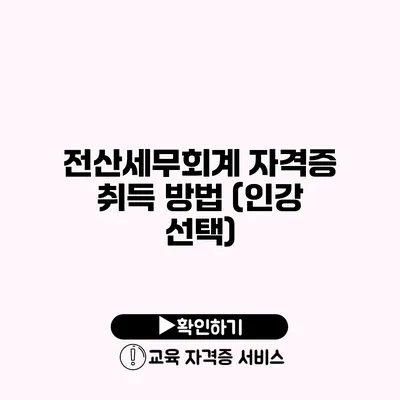 전산세무회계 자격증 취득 방법 (인강 선택)