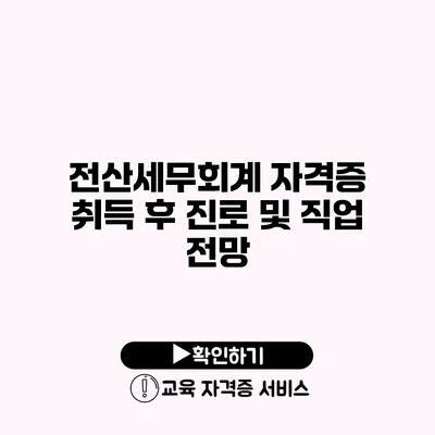 전산세무회계 자격증 취득 후 진로 및 직업 전망